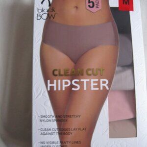 Black Bow Ladies’ Clean Cut Hipster Panties 5-Pack, Multicolor Medium (1435)